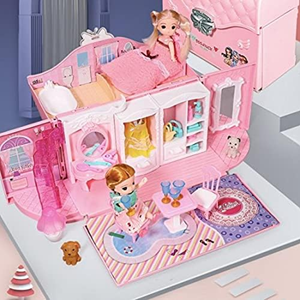 ست اسباب بازی خانه عروسکی 2 در 1 مدل کیف ویلایی 2in1 Portable Dollhouse Toy Playset with Carry Handle _اسباب بازی